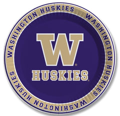 Spirit Products Purple Gold W Huskies Paper Plate 9" 25pk