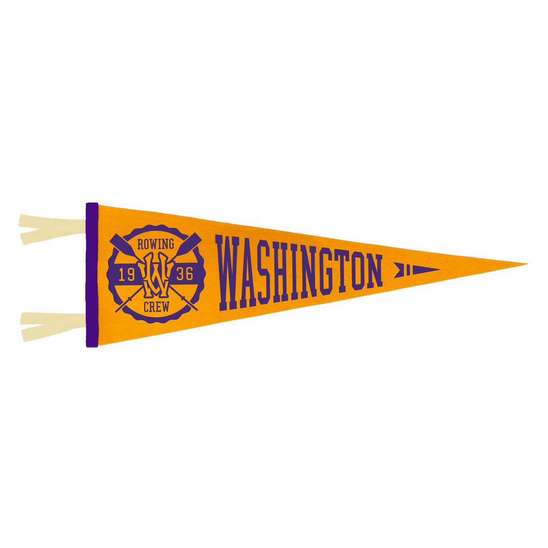 Oxford BITB Gold Rowing Crew 1936 Seal Washington Pennant 9" x 27"