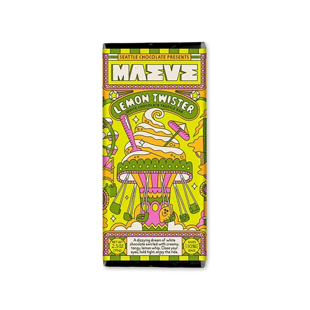 Maeve Seattle Chocolate 2.5oz Lemon Twister Truffle Bar