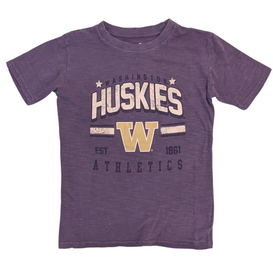 Gen2 Purple Kids' WA Huskies W Athletics Sure Shot Distressed Tee