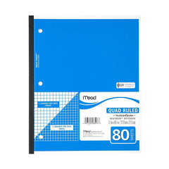 Mead Neatbook 1 Subject Quad Ruled Glued Notebook