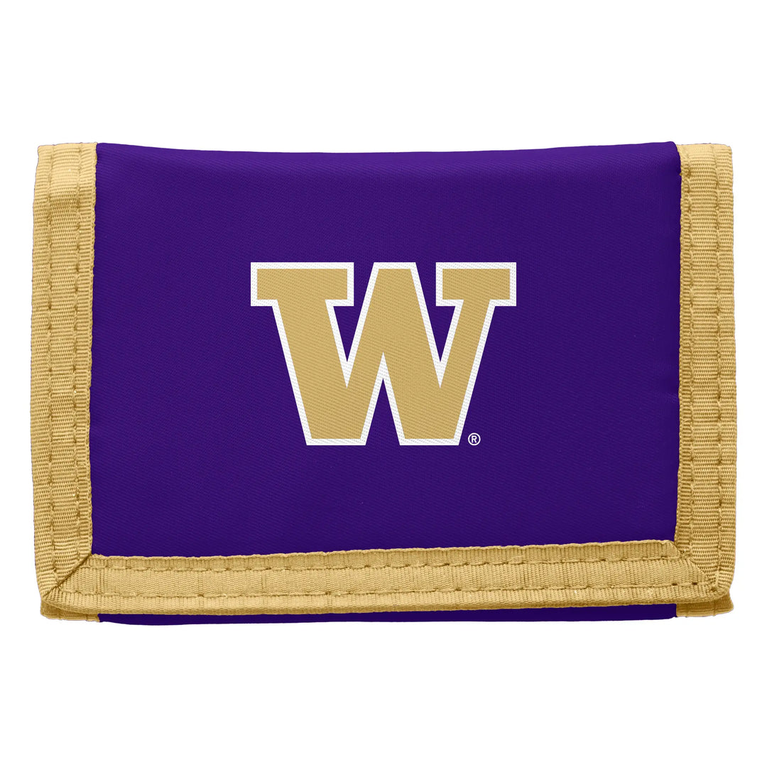 Little Earth Purple W Trifold Nylon Velcro Wallet