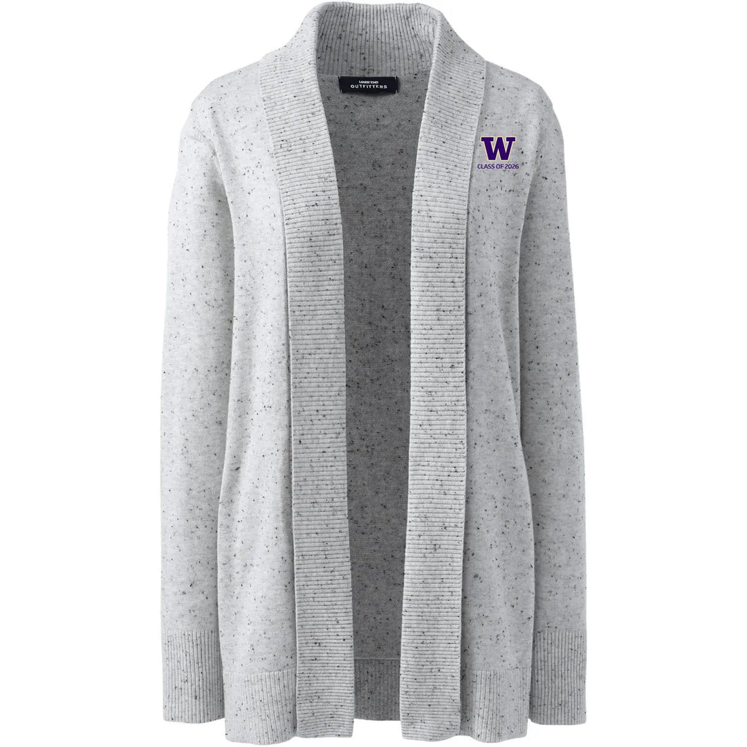 Lands' End Women's UW Class of 2026 Cotton Modal Shawl Collar Cardigan Sweater