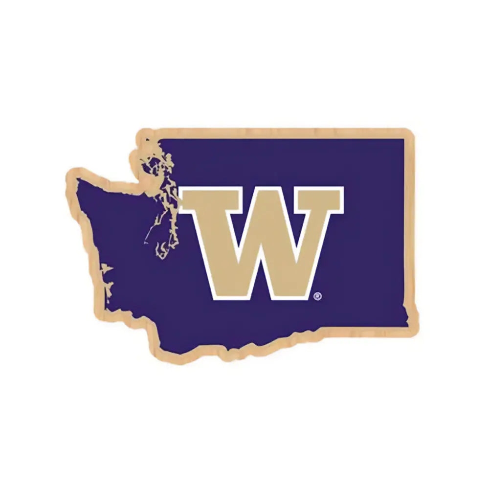 SDS Purple W State Outline Wood Sticker