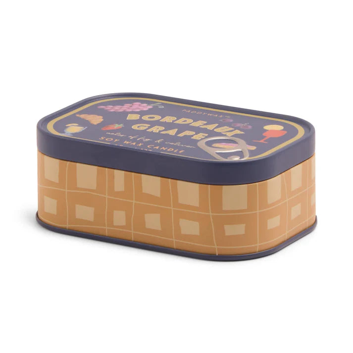 Paddywax Bistro Bordeaux Grape Printed Tin Candle 4.5oz