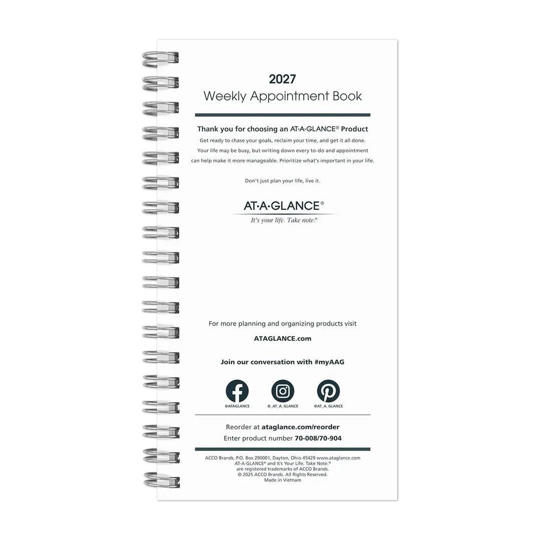 At-A-Glance 2027 3.25" x 6.25" Weekly Planner Refill for 7000805