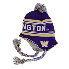 Gen2 Toddler Purple W Jacquard Tassel Knit Pom Hat Left Side Hover