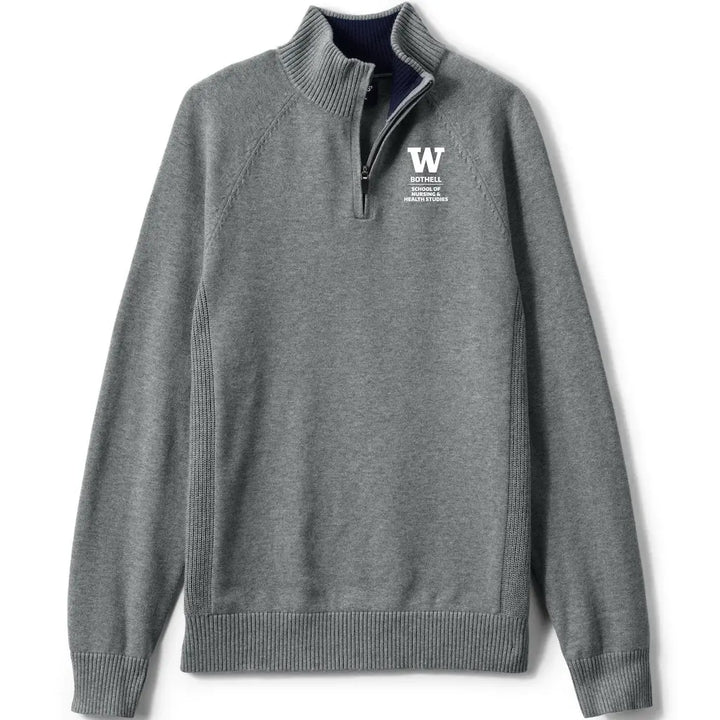 Lands' End Unisex UW Bothell Nursing & Health Studies Cotton Modal Quarter Zip Sweater