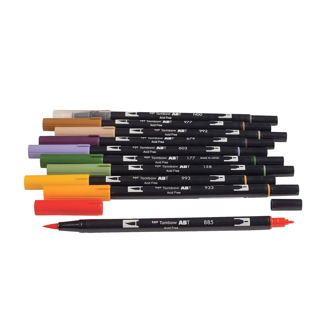 Tombow Tropical Palette Dual-Tip Brush Pen Set 10 piece