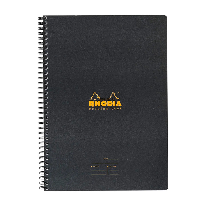 Rhodia Black Meeting Book 6.5"x8.25" Lined Wirebound 80ct