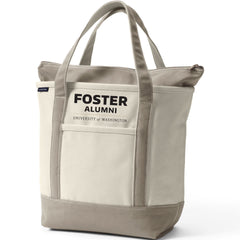 Lands' End Natural Canvas UW Foster Alumni Zip Top Tote Bag Hover