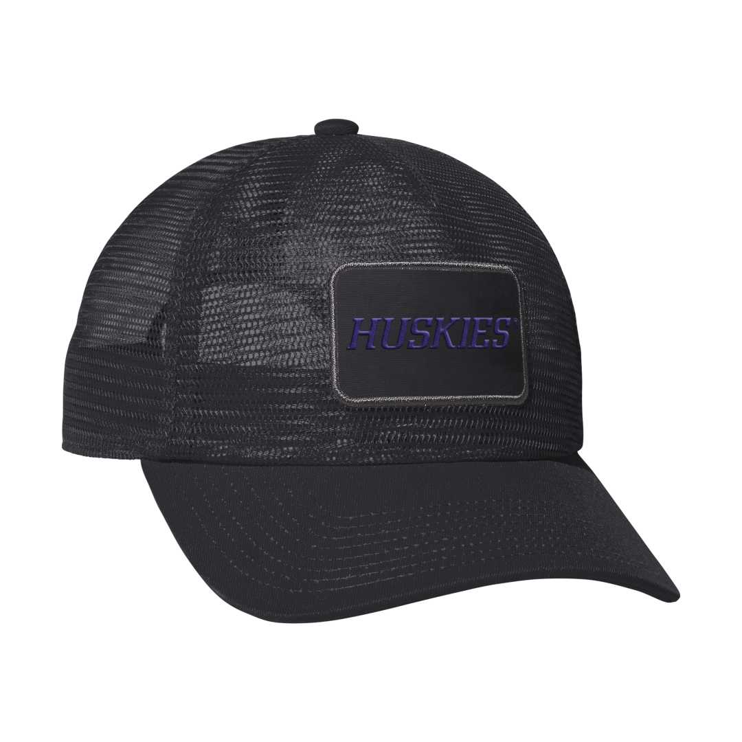 adidas Black Washington Huskies Full Mesh Trucker Hat
