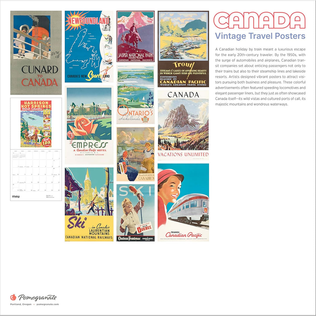 Canada: Vintage Travel Posters 2026 Wall Calendar