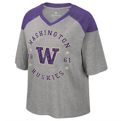 Photo of Colosseum Women's Washington Huskies FW26 Oversized V-neck Tee.