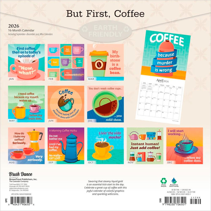 2026 But First, Coffee Wall Calendar