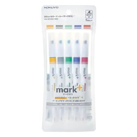 Kokuyo Mark+ Secondary Color Two Way Marker Set 5 Count