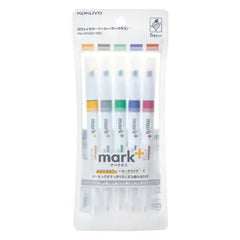 Kokuyo Mark+ Secondary Color Two Way Marker Set 5 Count
