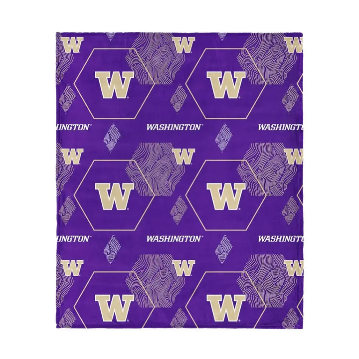 Northwest Purple W WA Huskies Single Layer Cloud Blanket 60" x 70"