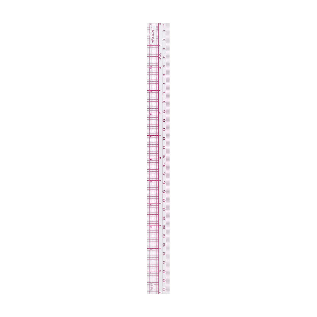 Westcott 12" 30cm 10th Inch Plastic Metric Beveled Ruler