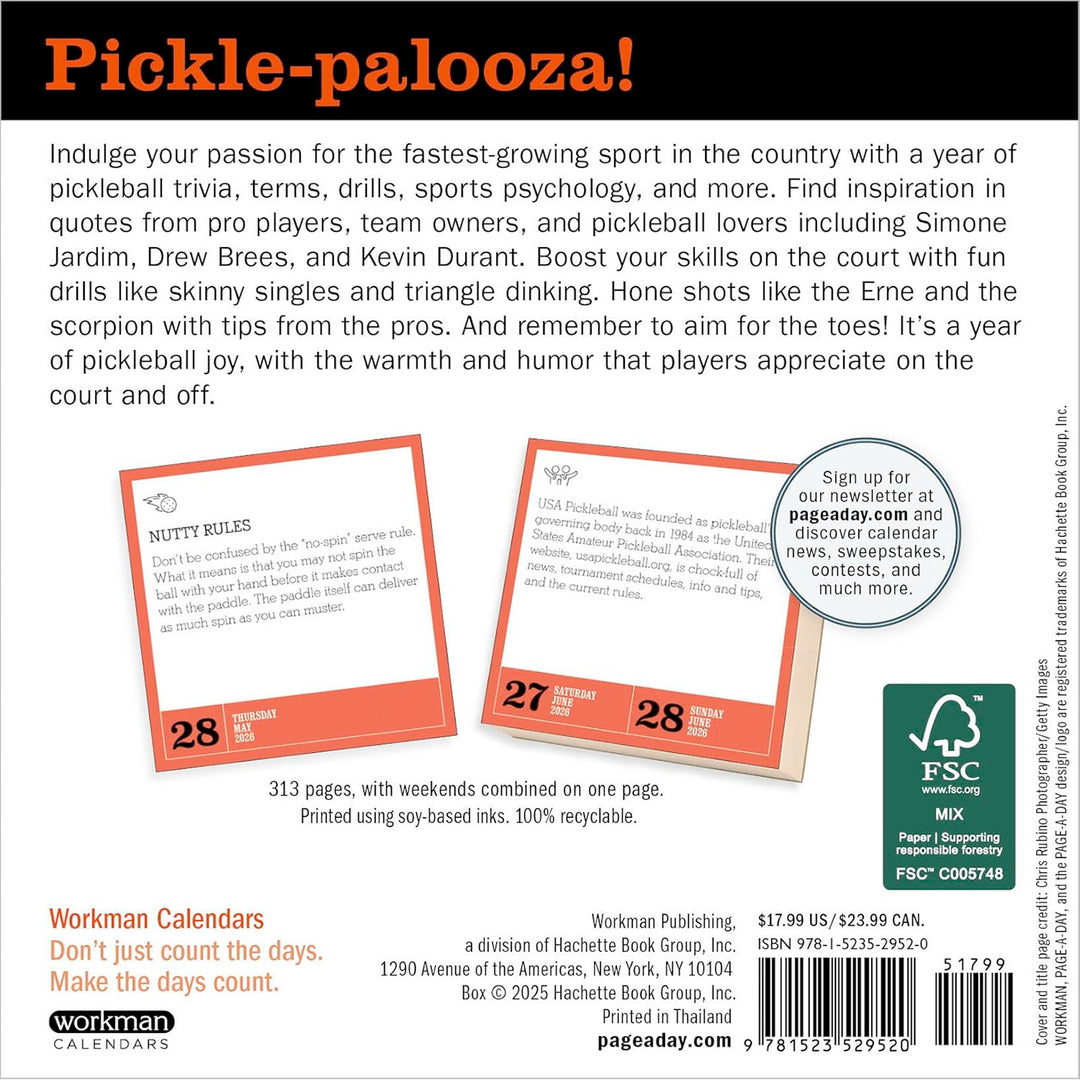 Pickleball Is Life! Page-A-Day Calendar 2026