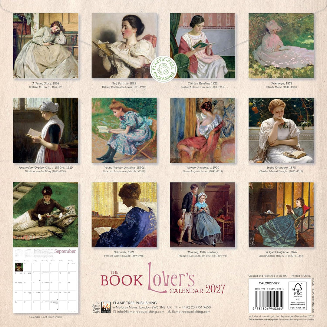 The Book Lover's Wall Calendar 2027 (Art Calendar)