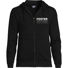 Photo of Lands' End Unisex UW Foster School of Business Full Zip Hoodie Sweatshirt.