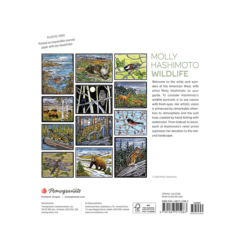 Molly Hashimoto Wildlife 2027 Mini Wall Calendar