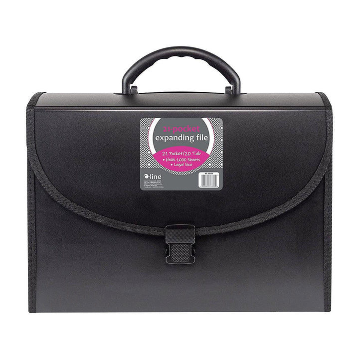 C-Line Black 21 Pocket Legal Size Poly Expanding File