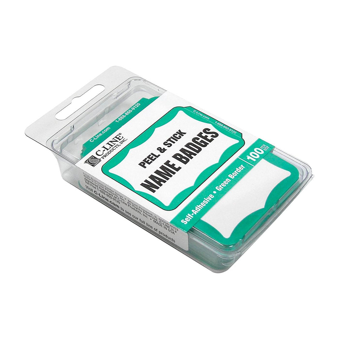 C-Line Self-Adhesive 3.5"x2.25" Name Badge 100 Count
