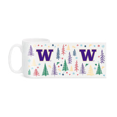 MCM White W Holiday Trees Colormax El Grande Mug 15oz