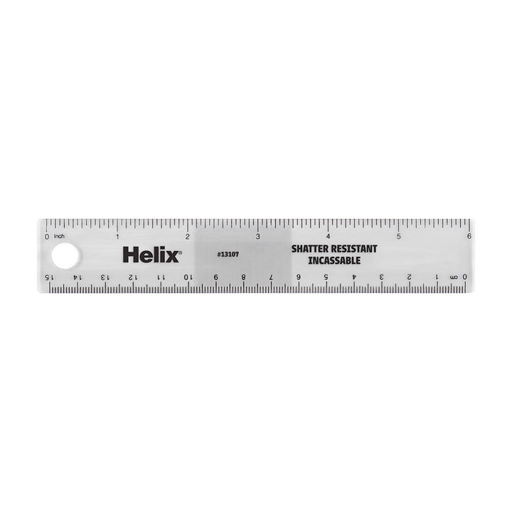 Helix Assorted Colors Translucent 6" Plastic Ruler