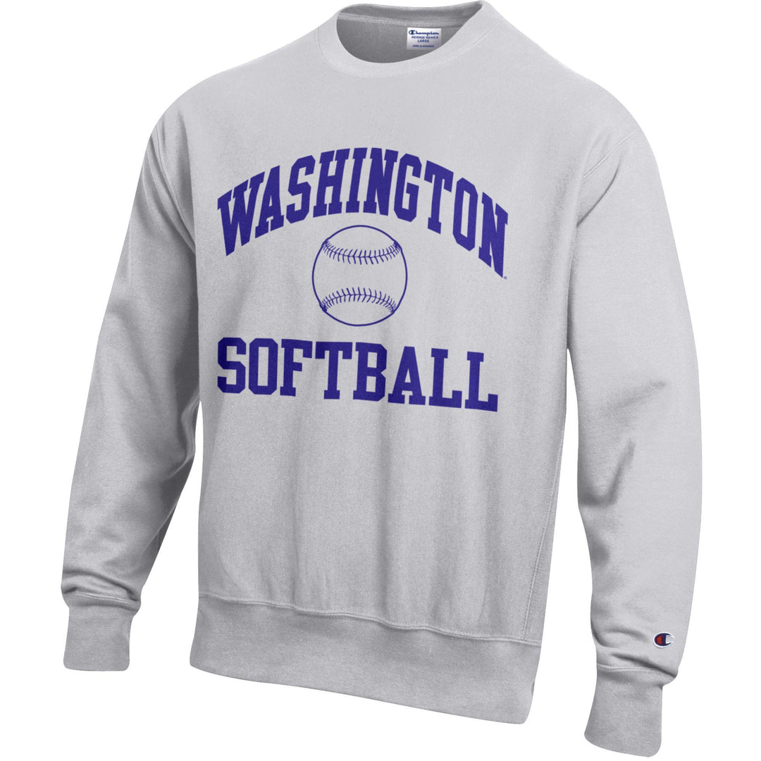 Champion Unisex Washington Softball Reverse Weave Crewneck