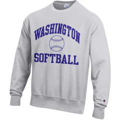 Photo of Champion Unisex Washington Softball Reverse Weave Crewneck.