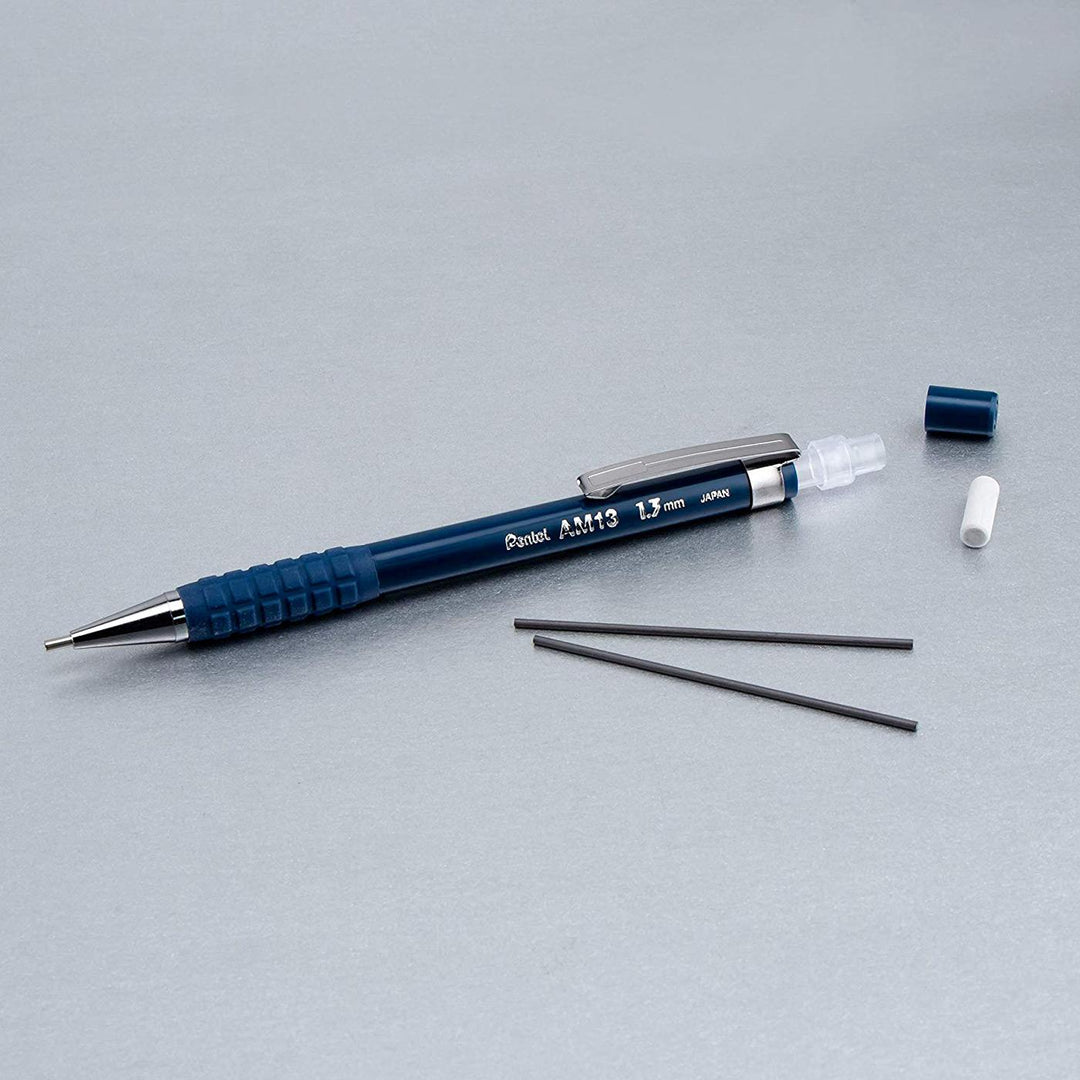 Pentel Dark Blue Sharp HD Heavy Duty 1.3mm Mechanical Pencil Pack with Pencil and 8ct Lead Refill