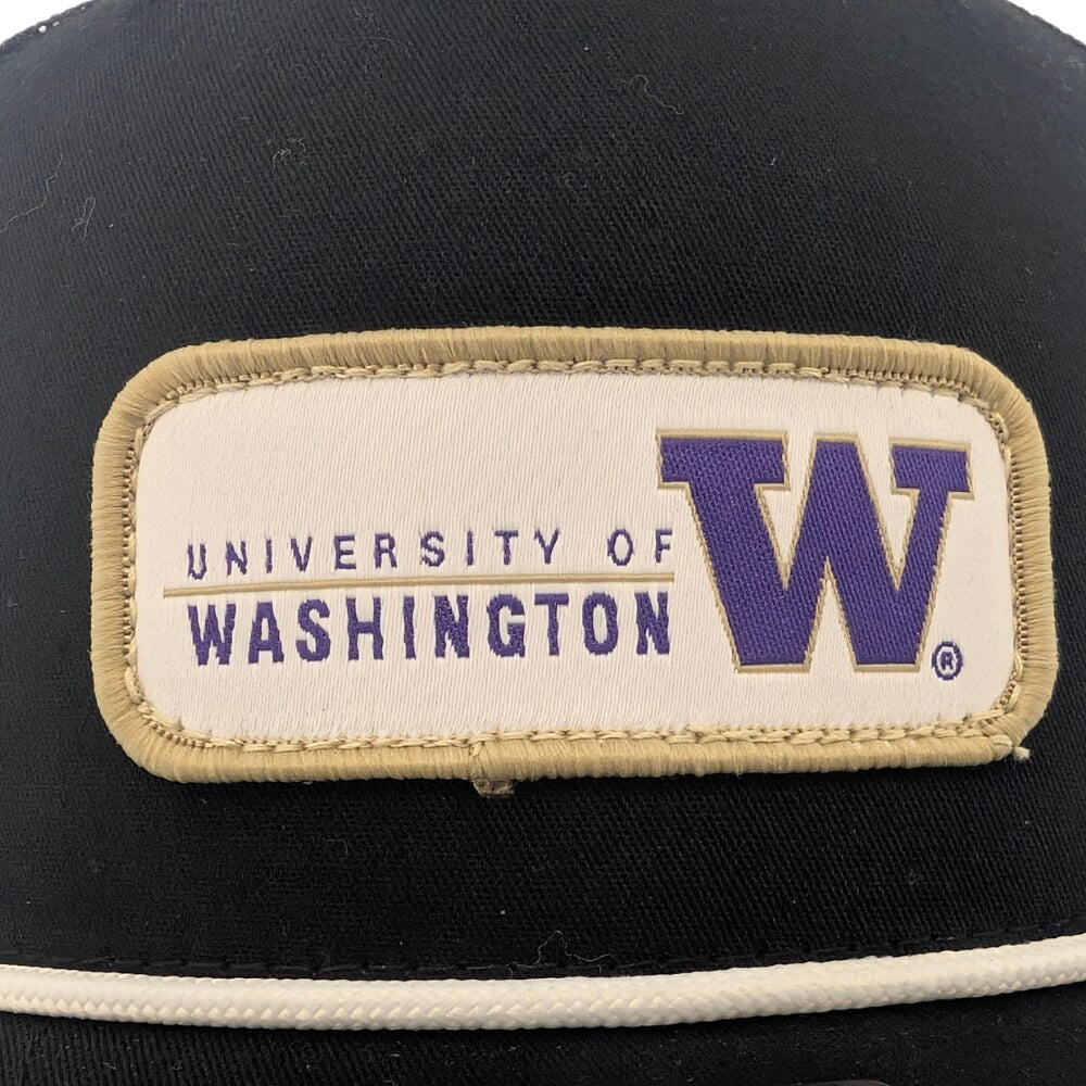 Richardson Black UW Rectangle Patch 5p Rope Trucker Hat