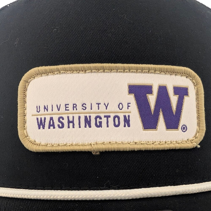 Richardson Black UW Rectangle Patch 5p Rope Trucker Hat