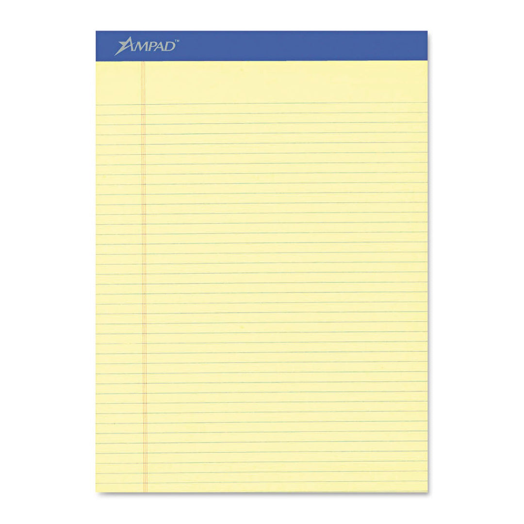Ampad Canary Narrow Ruled Perforated Evidence Legal Pad 50ct