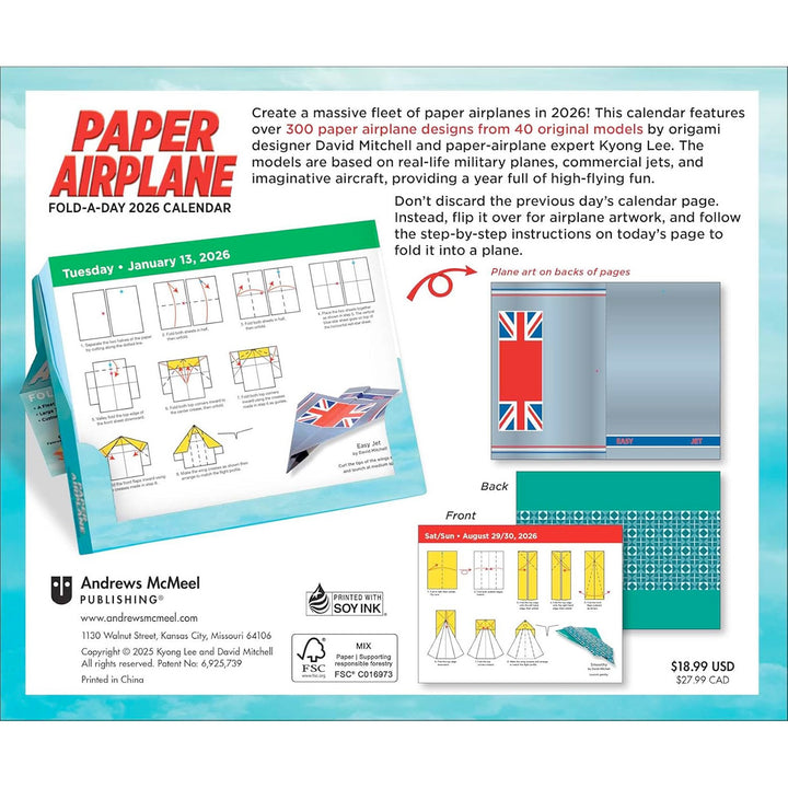 Paper Airplane 2026 Fold-A-Day Calendar