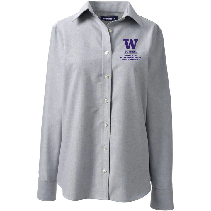 Lands' End Women's UW Bothell Interdisciplinary Arts & Sciences Long Sleeve Oxford Shirt