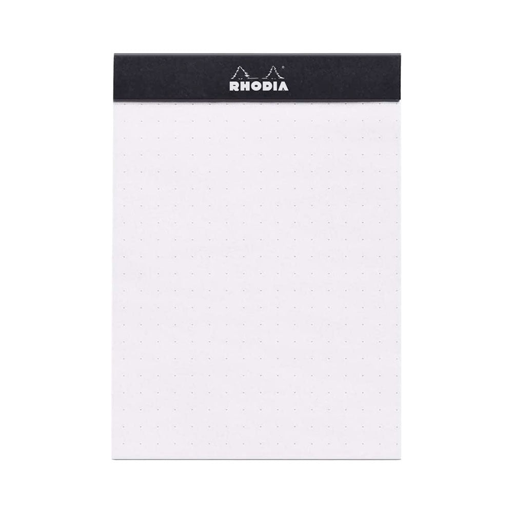 Rhodia Black 3-3/8"x4-3/4" Dot Top Stapled 80ct