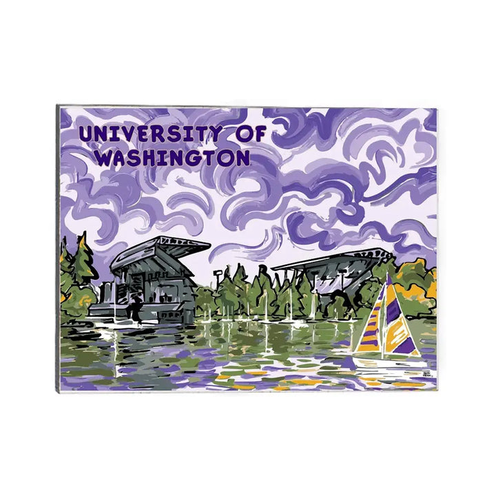 Neil Justin Patten U of WA Husky Stadium Sailgate Jumbo Recycled Wood Magnet