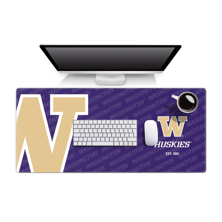 You the Fan Purple W WA Huskies Logo Series Desk Pad 12" x 31.5"