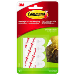 Command White Small Poster Strips 12 Pack