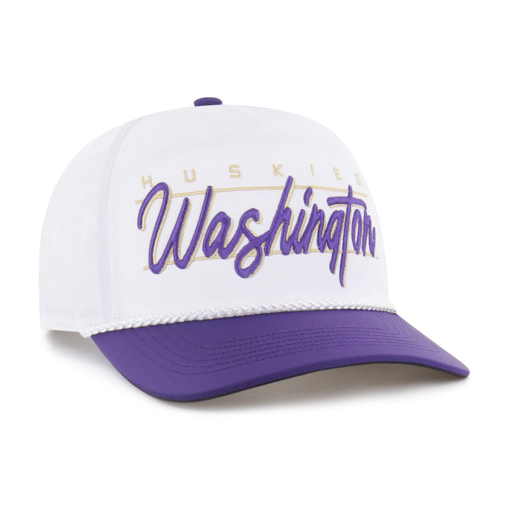 47 Brand White Purple Washington Huskies Condor Hitch Snapback Hat