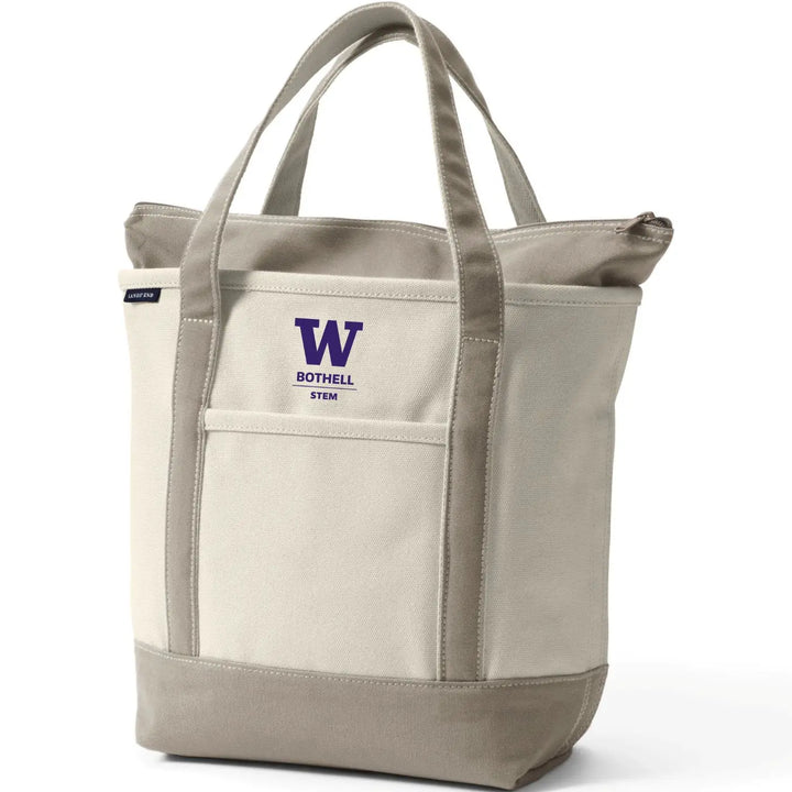 Lands' End Natural Canvas UW Bothell STEM Zip Top Tote Bag