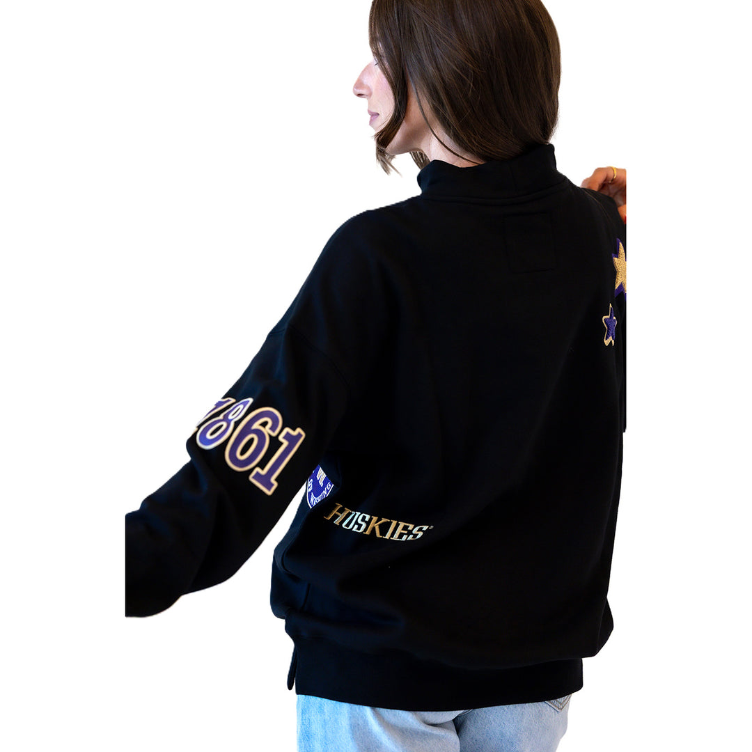 Gameday Social Women's Washington Huskies All Over Scatter Funnel Neck Sweatshirt