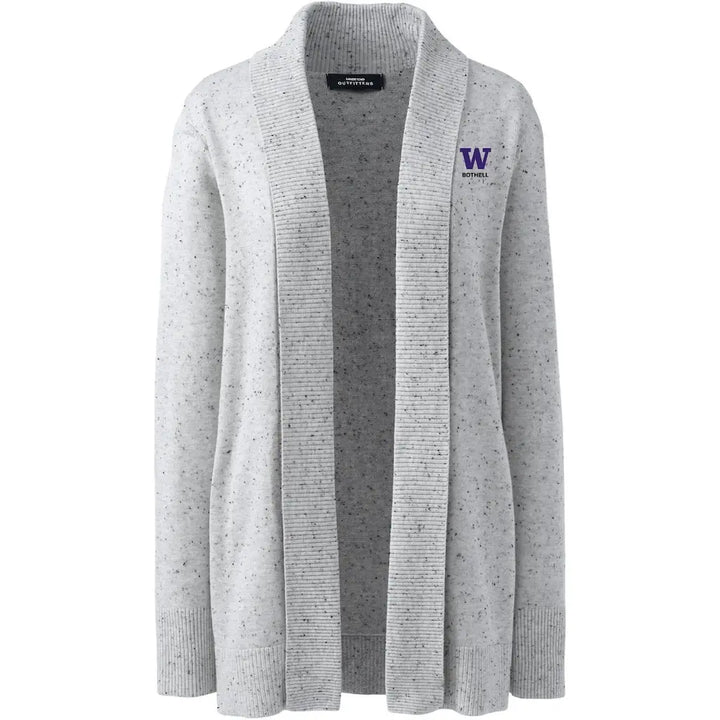 Lands' End Women's UW Bothell Cotton Modal Shawl Collar Cardigan Sweater