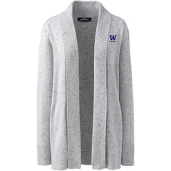 Lands' End Women's UW Bothell Cotton Modal Shawl Collar Cardigan Sweater