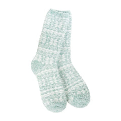 World's Softest Fair Isle Green Winter Crew Socks