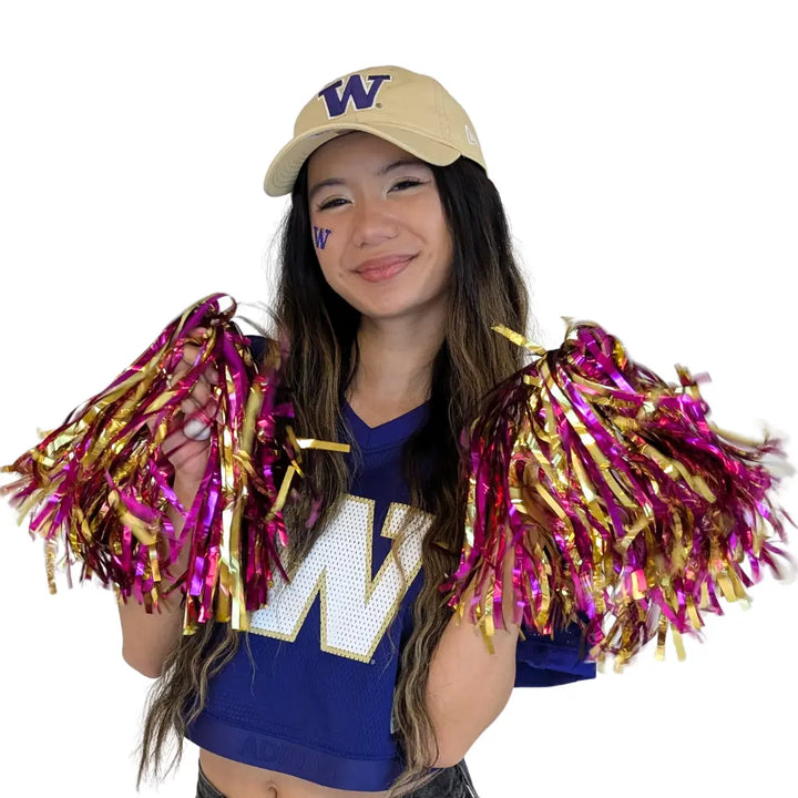 Neil Purple Gold Pom Pom w/ Handle